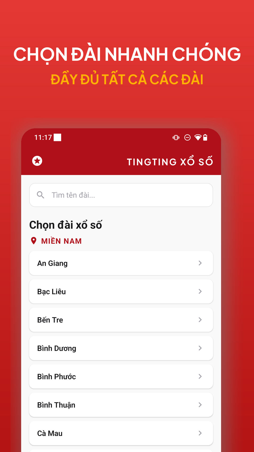 Chọn đài xổ số